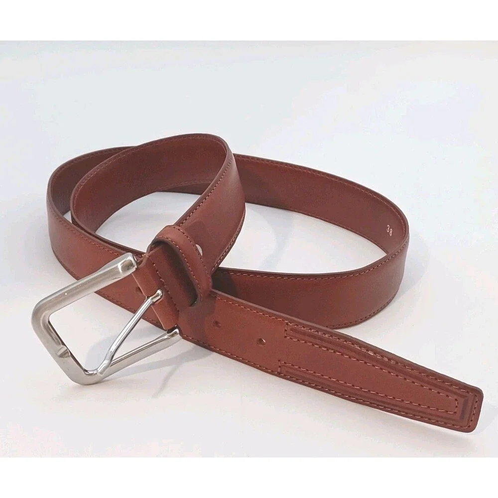 OfficinArtigiana Men’s Italian Leather Brown  Belt Sz 38 Genuine Leather